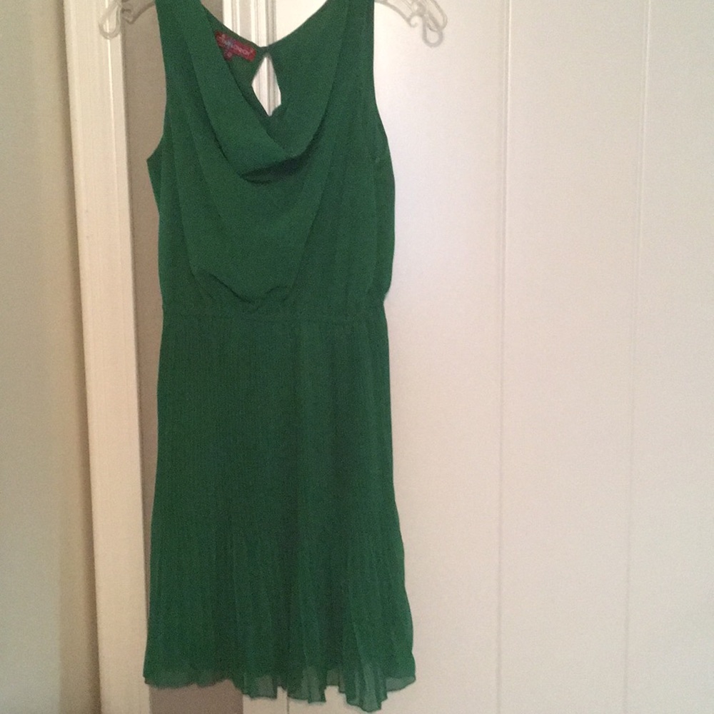 Beautiful green pleated skirt dress